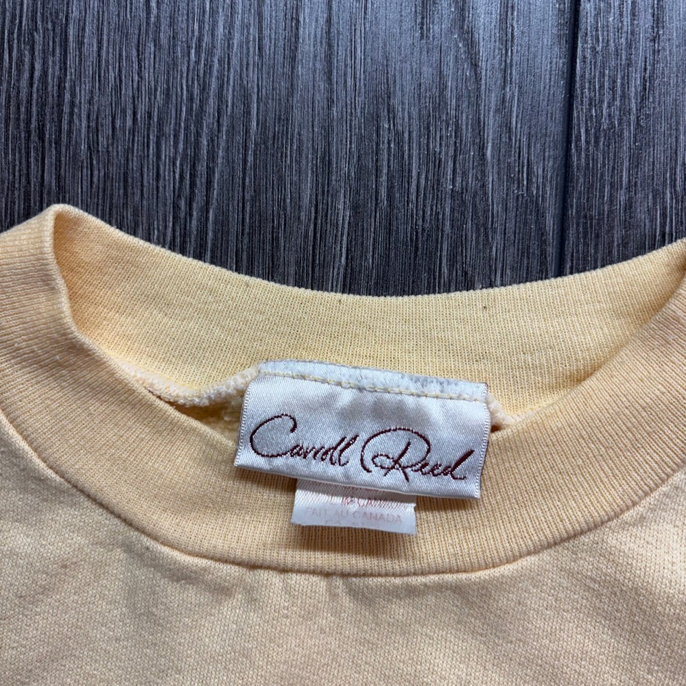 Vintage Carroll Reed Yellow Garden Graphic Sweatshirt 90s Cottagecore Large - Picture 4 of 9